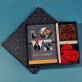 Geschenkset zum Valentinstag mit Druck auf Acrylglas und Schokolade