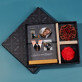 Geschenkset zum Valentinstag mit Druck auf Acrylglas und Schokolade