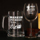 Geschenkset Lustig für Paare mit Weinglas und Bierkrug