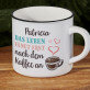 Leben nach Kaffee - Keramikbecher mit schwarzem Rand