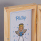 Kommunionwünsche Engel für einen Jungen - Geldgeschenkbox aus Holz
